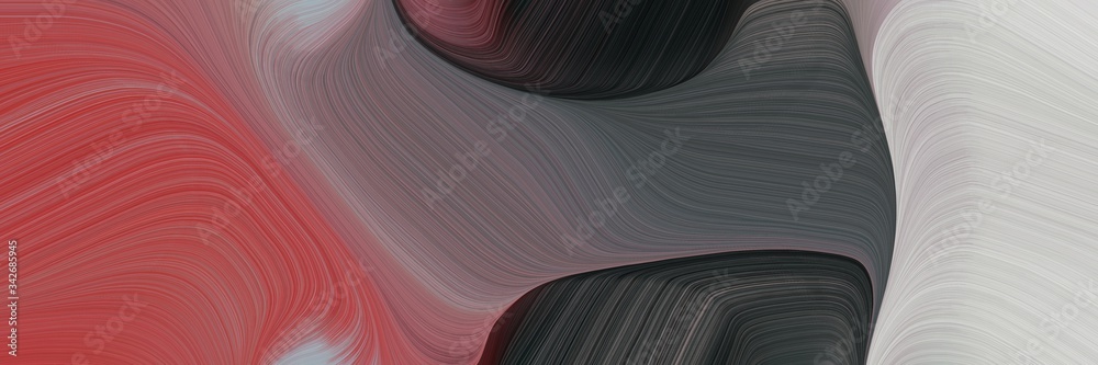 Poster abstract artistic banner design with pastel brown, very dark blue and silver colors. fluid curved li