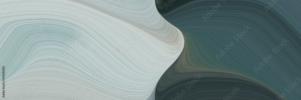 Poster abstract flowing header with silver, dark slate gray and dim gray colors. fluid curved flowing waves and curves for poster or canvas