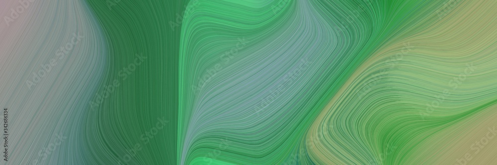 Poster abstract flowing banner design with blue chill, slate gray and sea green colors. fluid curved flowin