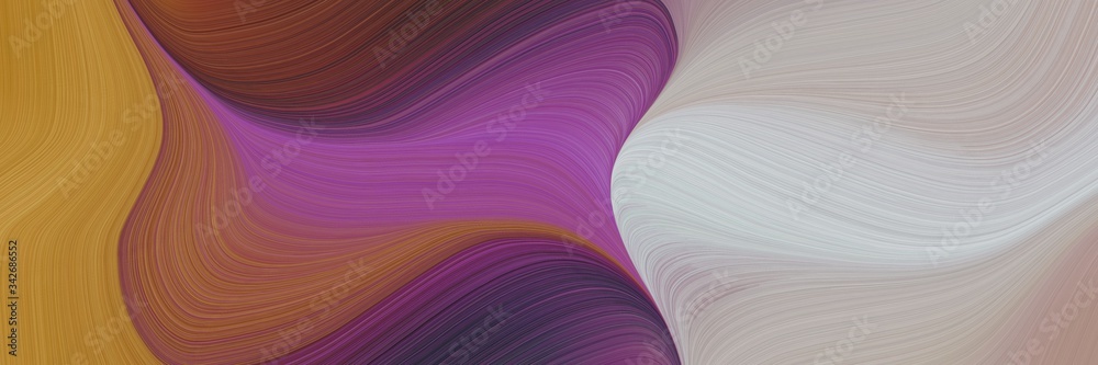 Poster abstract flowing header design with ash gray, sienna and old mauve colors. fluid curved flowing waves and curves for poster or canvas