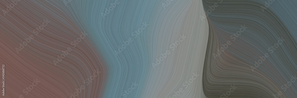 Aufkleber abstract artistic horizontal banner with dim gray, light slate gray and gray gray colors. fluid curved lines with dynamic flowing waves and curves for poster or canvas
