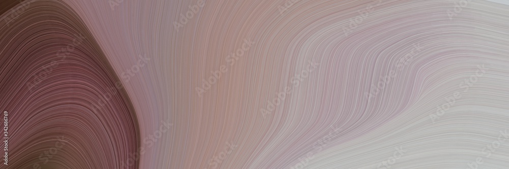 Poster abstract flowing horizontal header with dark gray, old mauve and pastel brown colors. fluid curved f
