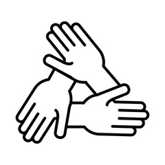 Fototapeta premium hands human solidarity line style