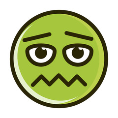 scared funny smiley emoticon face expression line and fill icon