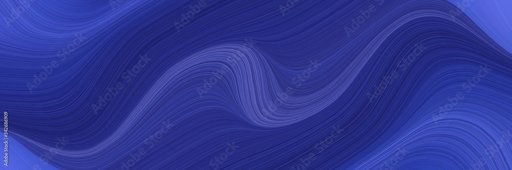 Poster abstract artistic designed horizontal banner with dark slate blue, royal blue and slate blue colors.