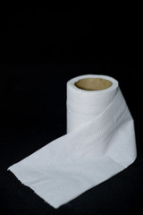toilet paper on black
