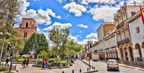 Cuenca historical landmarks, Ecuador - obrazy, fototapety, plakaty
