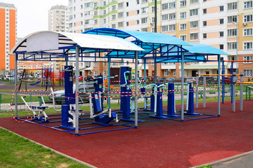 Fototapeta na wymiar Children's playground closed during coronavirus.
