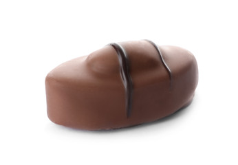 Delicious milk chocolate candy isolated on white