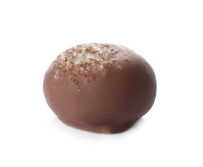 Delicious milk chocolate candy isolated on white