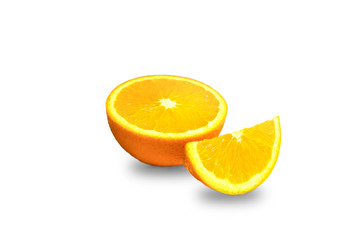 Fresh orange fruit isolated on white background