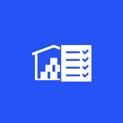 inventory, warehouse and logistics vector icon