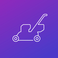 lawn mower vector thin line icon