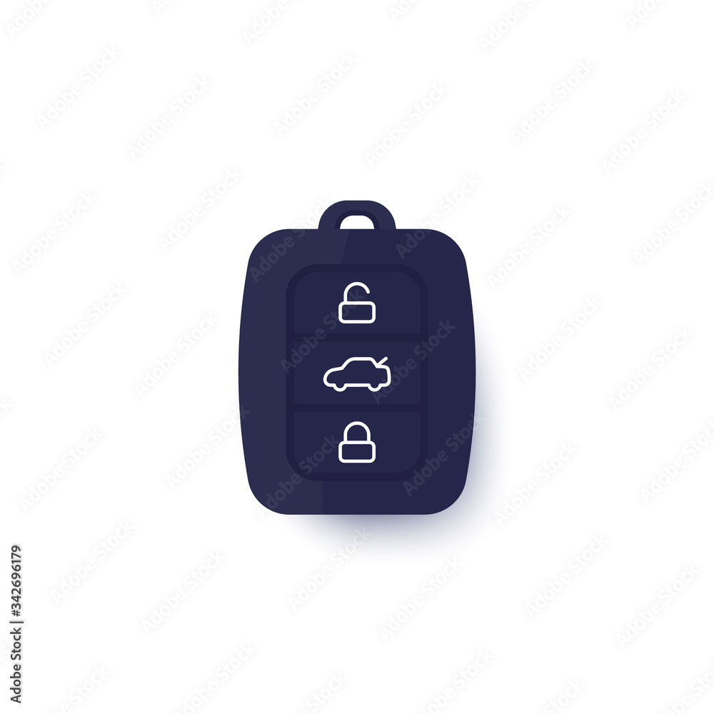 Canvas Prints smart car key on white, vector