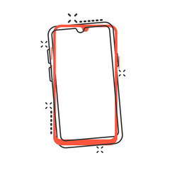 Smartphone blank screen icon in comic style. Mobile phone cartoon