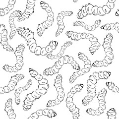 Cute caterpillar seamless pattern, insect coloring  background