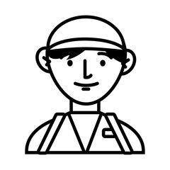 delivery service worker line style icon