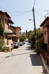 Fototapeta na wymiar A street in Uranopolis in Greece