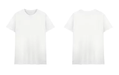 Fotobehang White T-shirt front and back on white background. © sirada