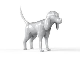 White polygonal beagle