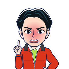 赤い上着を着た男性