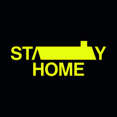 Stay Home - Lettering typography. COVID-19 coronavirus outbreak.