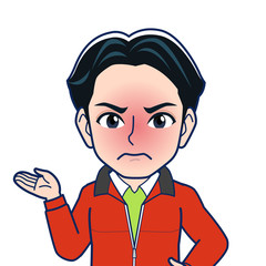 Obraz premium 赤い上着を着た男性