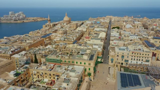 Aerial top view of  Valletta - capital of Malta