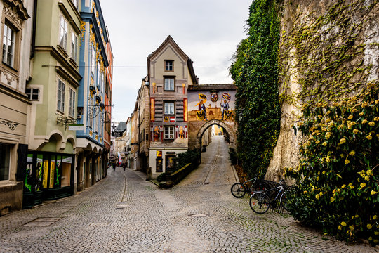 Steyr Altstadt Mittelalter Pflasterweg Altes Haus 