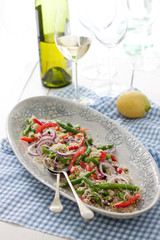 Quinoa and green bean salad with capsicum 