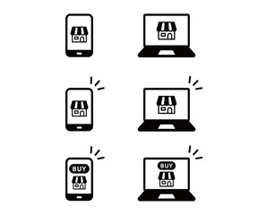 ネットショッピングのアイコン／通販／アプリ