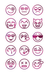 emoticon funny smiley faces expression icons set