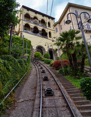 Fototapeta na wymiar Bergamo: Funicular Railway Upper City - Lower City