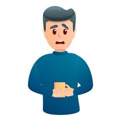 Man stress icon. Cartoon of man stress vector icon for web design isolated on white background