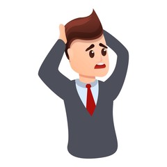 Businessman stress icon. Cartoon of businessman stress vector icon for web design isolated on white background