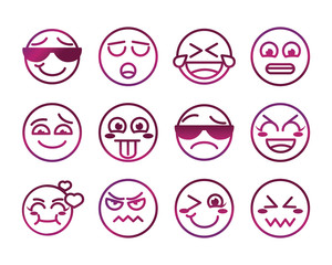 emoticon funny smiley faces expression icons set