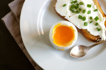 soft-boiled egg. delicious healthy Breakfast.