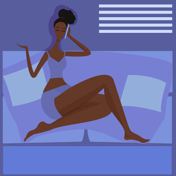 Stay home. Protect yourself. Girl keeping distance for decrease infection risk for Prevent Virus Covid-19. spending time at home during coronavirus epidemic. Vector Illustration.