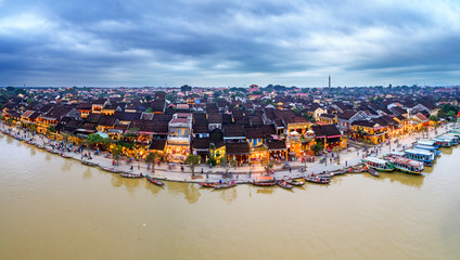 view of Hoi An ancient town, UNESCO world heritage, at Quang Nam province. Vietnam. Hoi An is one of the most popular destinations in Vietnam
