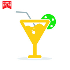 glass drinnking coctail Icon template black color editable. Umbrella Icon symbol Flat vector illustration for graphic and web design.