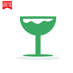 glass drinnking coctail Icon template black color editable. Umbrella Icon symbol Flat vector illustration for graphic and web design.