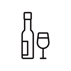 Bottles and glass line icon. Design template vector