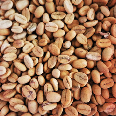 Unroasted coffee beans
