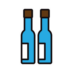 Bottles flat icon. Design template vector