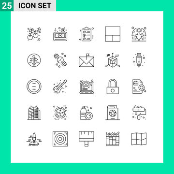 Group Of 25 Modern Lines Set For Bats, Layout, Video, Grid, Wishlist