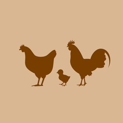 Chicken flat vector icon. Chicken vector silhouette