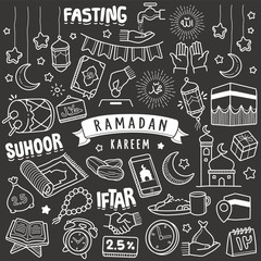Chalkboard Vector Doodle Illustration: Ramadan