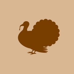Turkey vector silhouette. Farm animal silhouette