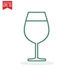 glass drinnking coctail Icon template black color editable. Umbrella Icon symbol Flat vector illustration for graphic and web design.