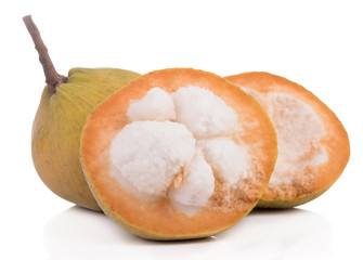 Santol meliaceae fruit isolated on white background
